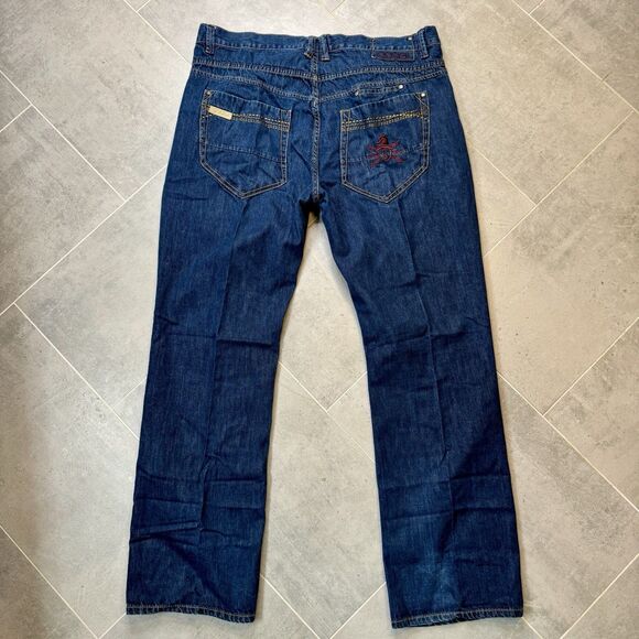 Coogi Baggy Jeans 42x35 Dark Wash Streetwear Hip Hop Denim - Picture 2 of 12
